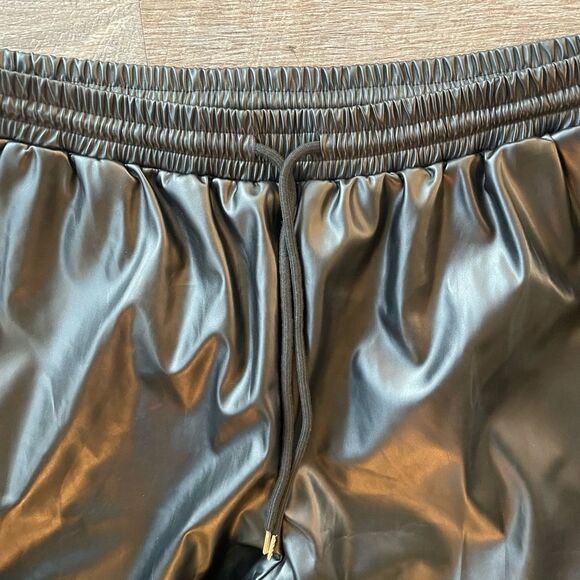 SHEIN Curve Shiny Black Women’s Jogger Dress Pant Faux Leather -2XL - Picture 2 of 7